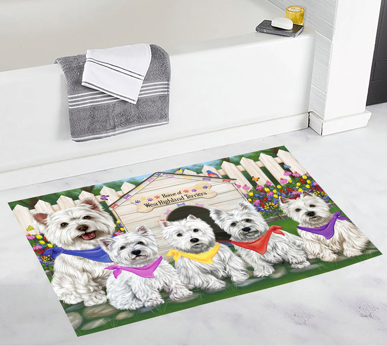 Spring Dog House West Highland Terrier Dogs Bath Mat