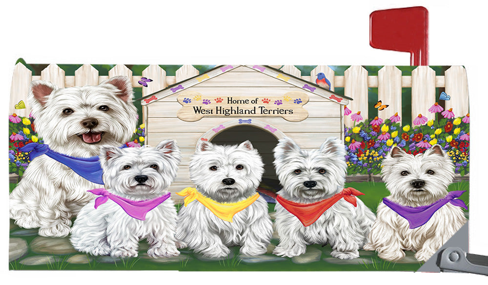 Spring Dog House West Highland Terrier Dogs Magnetic Mailbox Cover MBC48686