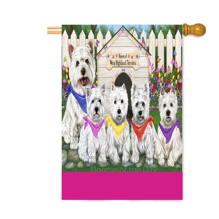 Personalized Spring Dog House West Highland Terrier Dogs Custom House Flag FLG-DOTD-A63095