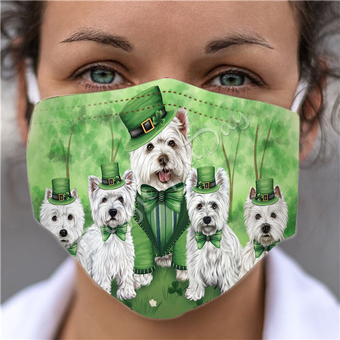 St. Patricks Day Irish West Highland Terrier Dogs Face Mask FM50201