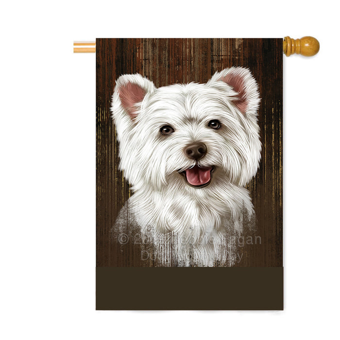 Personalized Rustic West Highland Terrier Dog Custom House Flag FLG64740