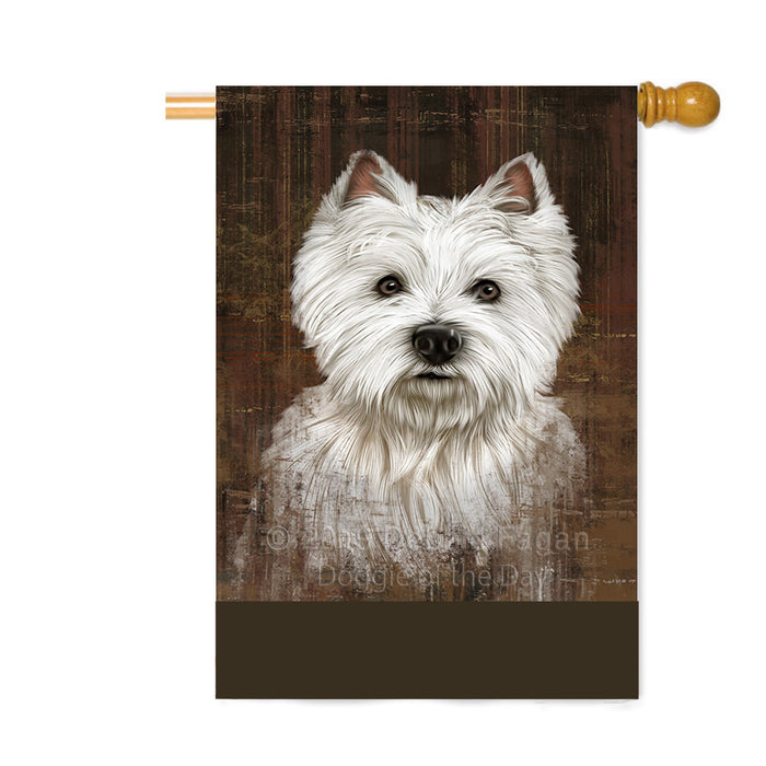 Personalized Rustic West Highland Terrier Dog Custom House Flag FLG64741