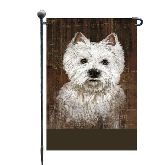 Personalized Rustic West Highland Terrier Dog Custom Garden Flag GFLG63664