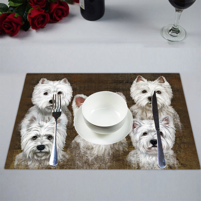 Rustic West Highland Terrier Dogs Placemat