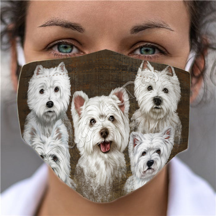 Rustic West Highland Terrier Dogs Face Mask FM50101
