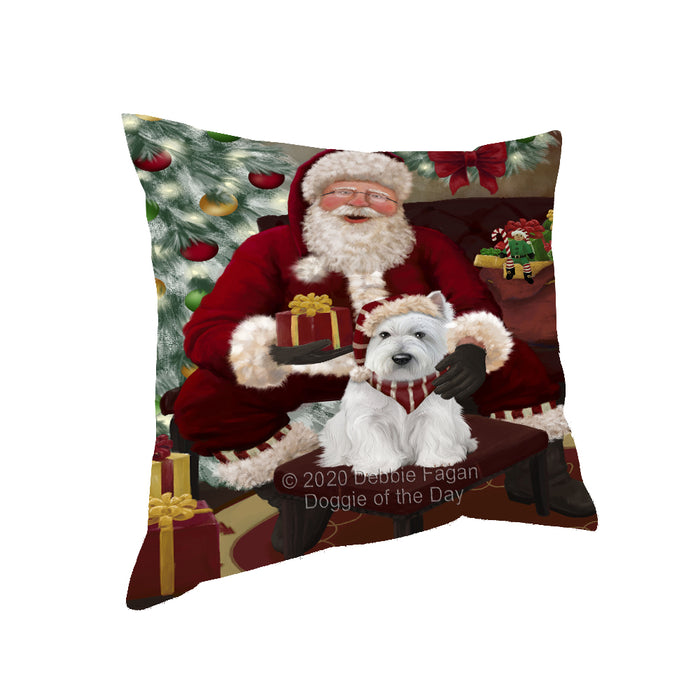 Santa's Christmas Surprise West Highland Terrier Dog Pillow PIL87404