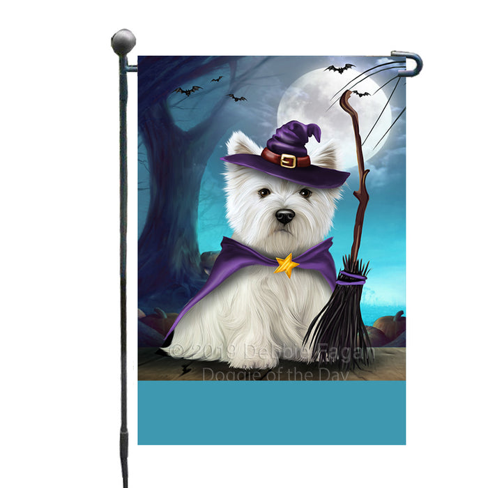 Personalized Happy Halloween Trick or Treat West Highland White Terrier Dog Witch Custom Garden Flag GFLG64604