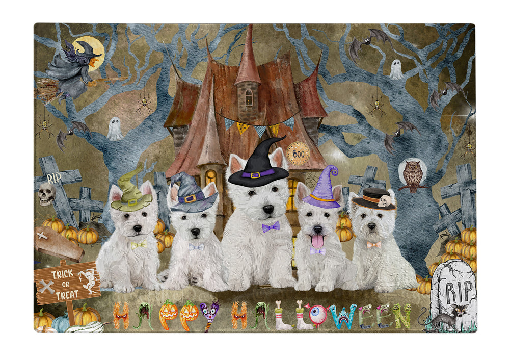 West Highland Terrier Cutting Board: Explore a Variety of Designs, Personalized, Custom, Kitchen Tempered Glass Scratch and Stain Resistant, Halloween Gift for Pet and Dog Lovers