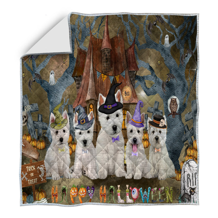 West Highland Terrier Quilt: Explore a Variety of Custom Designs, Personalized, Bedding Coverlet Quilted, Gift for Dog and Pet Lovers