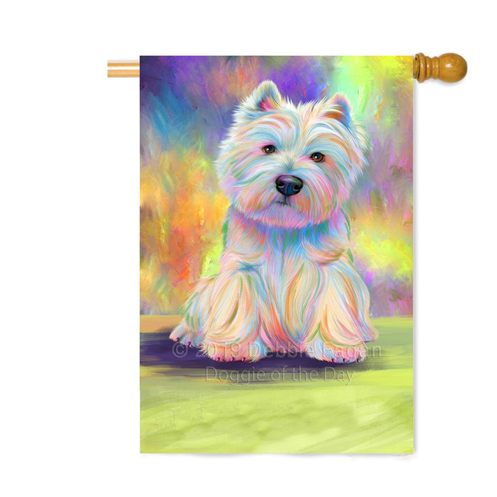 Personalized Paradise Wave West Highland White Terrier Dog Custom House Flag FLG-DOTD-A60149