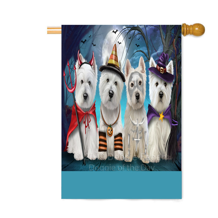 Personalized Happy Halloween Trick or Treat West White Highland Terrier Dogs Custom House Flag FLG64075