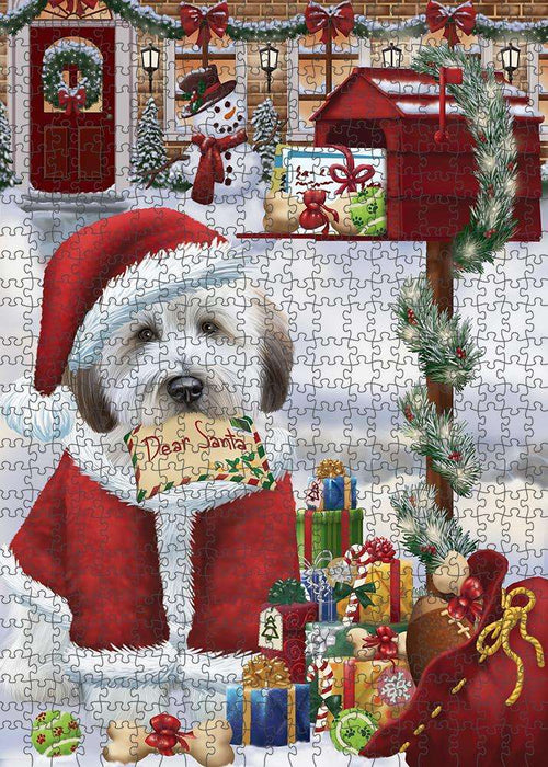 Wheaten Terrier Dog Dear Santa Letter Christmas Holiday Mailbox Puzzle with Photo Tin PUZL81388