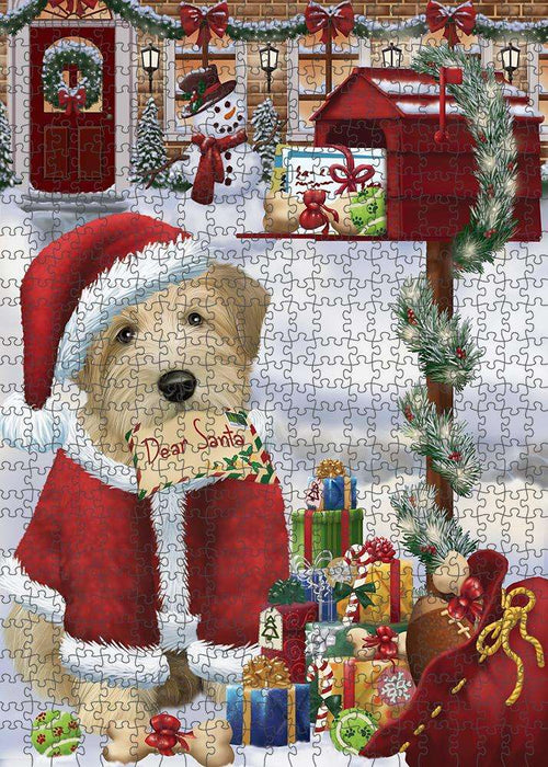 Wheaten Terrier Dog Dear Santa Letter Christmas Holiday Mailbox Puzzle with Photo Tin PUZL81392