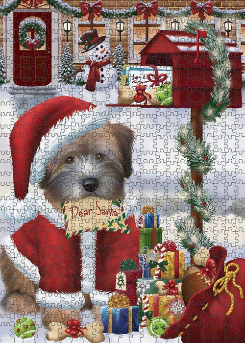 Wheaten Terrier Dog Dear Santa Letter Christmas Holiday Mailbox Puzzle with Photo Tin PUZL81396