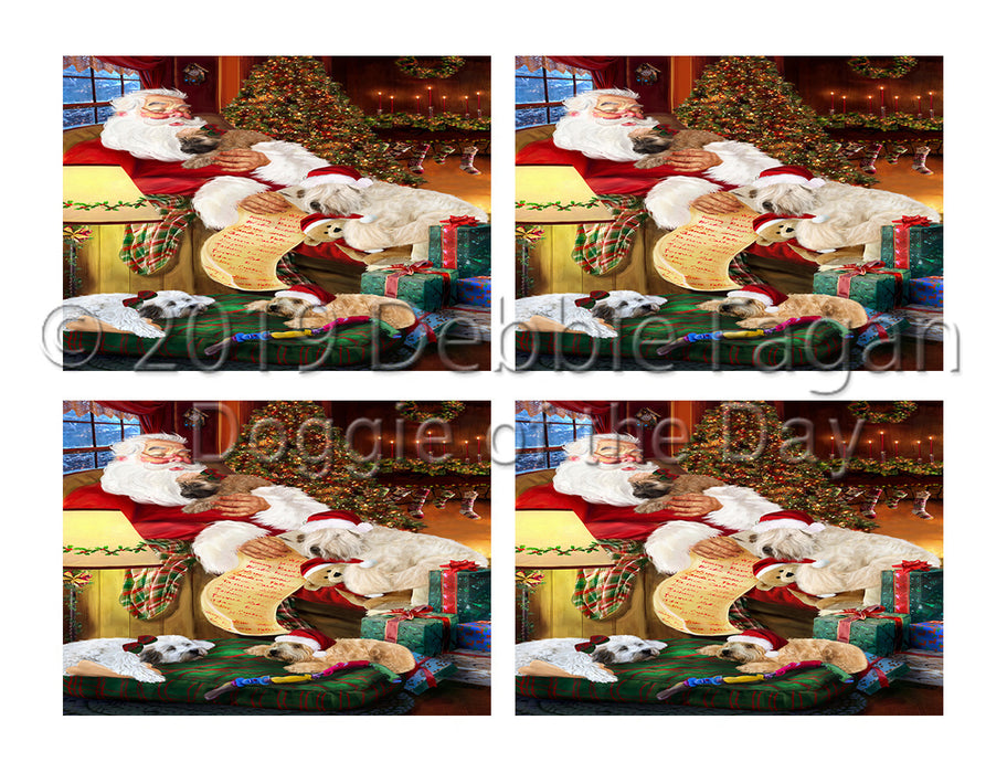 Santa Sleeping with Wheaten Terrier Dogs Placemat