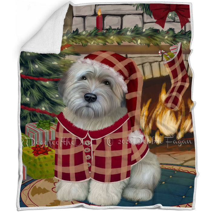 The Stocking was Hung Wheaten Terrier Dog Blanket BLNKT120342