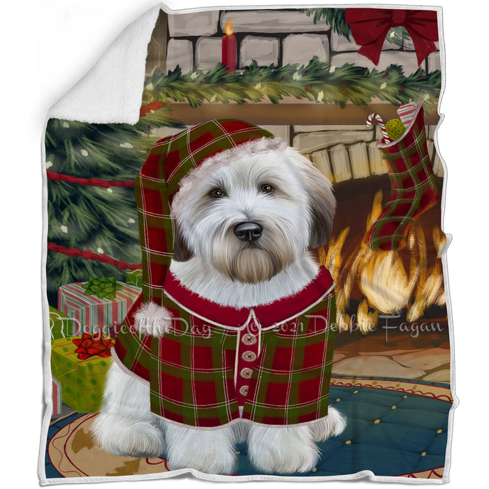 The Stocking was Hung Wheaten Terrier Dog Blanket BLNKT120360