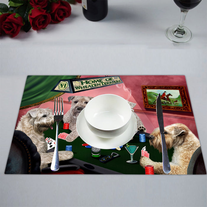 Home of  Wheaten Terrier Dogs Playing Poker Placemat