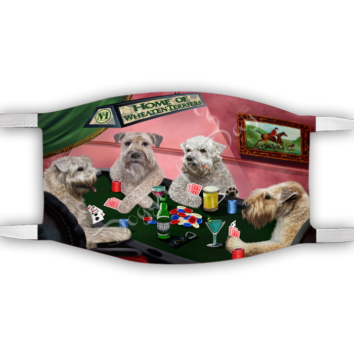 Home of Wheaten Terrier Dogs Playing Poker Face Mask FM49831