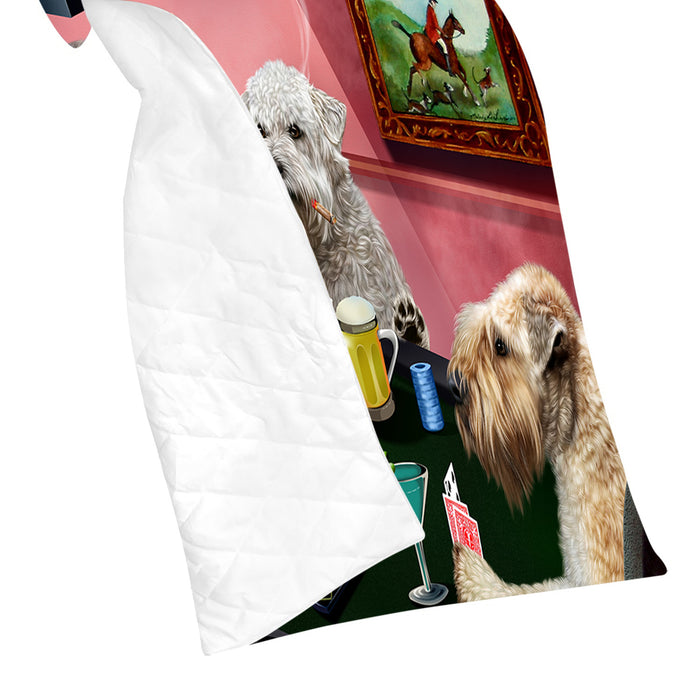 Home of  Wheaten Terrier Dogs Playing Poker Quilt