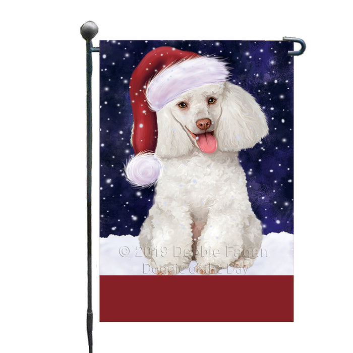Personalized Let It Snow Happy Holidays White Poodle Dog Custom Garden Flags GFLG-DOTD-A62484