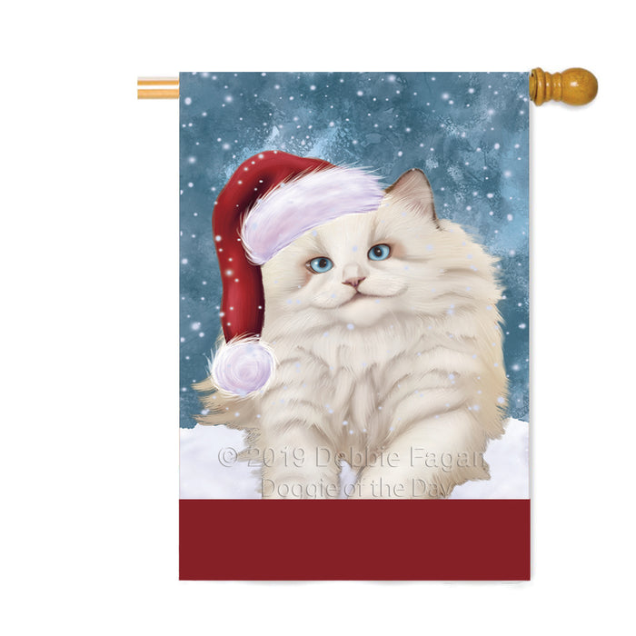 Personalized Let It Snow Happy Holidays White Poodle Dog Custom House Flag FLG-DOTD-A62541