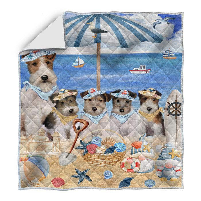Wire Fox Terrier Bedspread Quilt, Bedding Coverlet Quilted, Explore a Variety of Designs, Personalized, Custom, Dog Gift for Pet Lovers