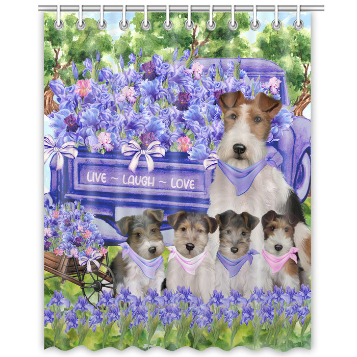 Wire Fox Terrier Shower Curtain: Explore a Variety of Designs, Custom, Personalized, Waterproof Bathtub Curtains for Bathroom with Hooks, Gift for Dog and Pet Lovers