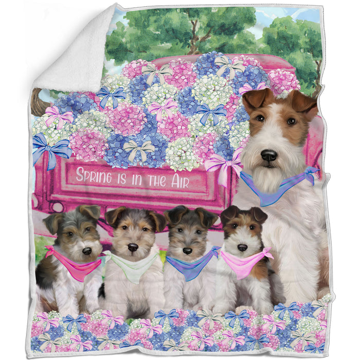 Wire Fox Terrier Blanket: Explore a Variety of Custom Designs, Bed Cozy Woven, Fleece and Sherpa, Personalized Dog Gift for Pet Lovers