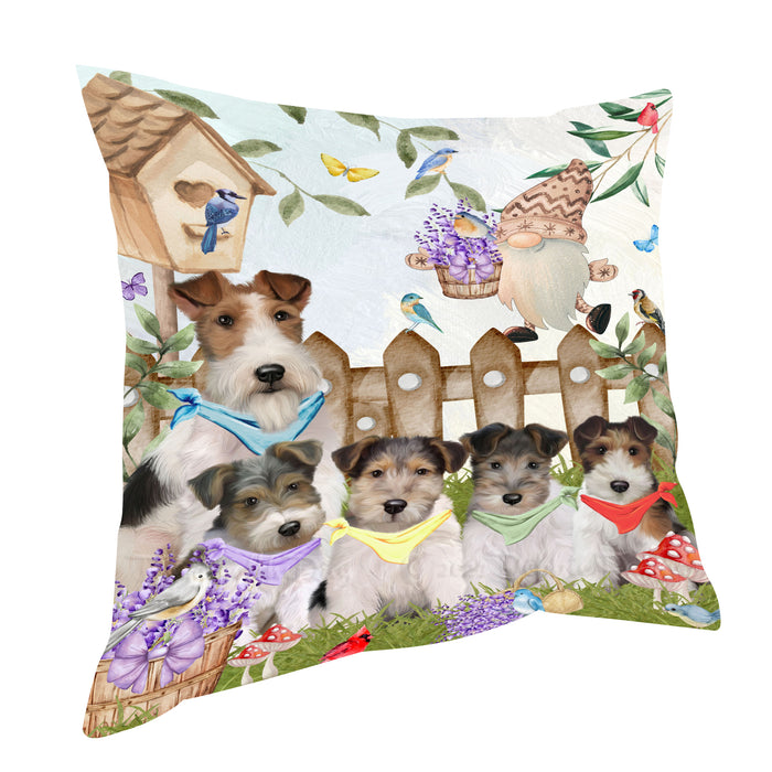 Wire Fox Terrier Throw Pillow: Explore a Variety of Designs, Custom, Cushion Pillows for Sofa Couch Bed, Personalized, Dog Lover's Gifts