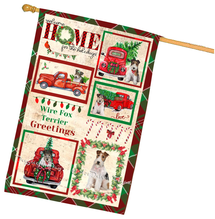 Welcome Home for Christmas Holidays Wire Fox Terrier Dogs House flag FLG67068