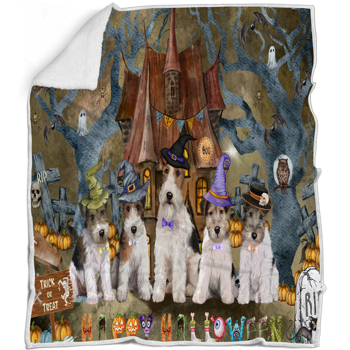 Wire Fox Terrier Blanket: Explore a Variety of Personalized Designs, Bed Cozy Sherpa, Fleece and Woven, Custom Dog Gift for Pet Lovers