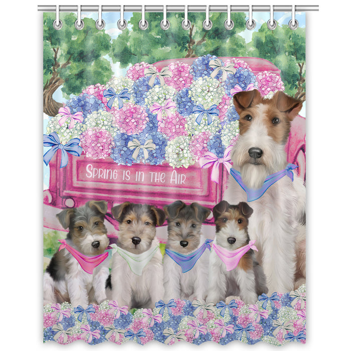 Wire Fox Terrier Shower Curtain: Explore a Variety of Designs, Personalized, Custom, Waterproof Bathtub Curtains for Bathroom Decor with Hooks, Pet Gift for Dog Lovers