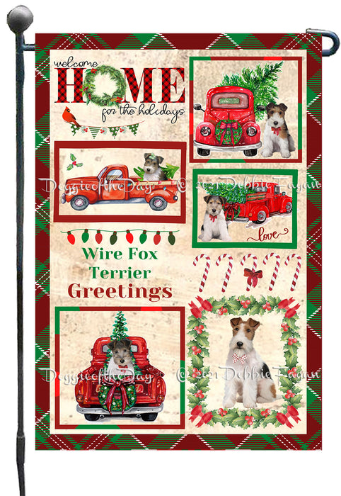 Welcome Home for Christmas Holidays Wire Fox Terrier Dogs Garden Flag GFLG67063