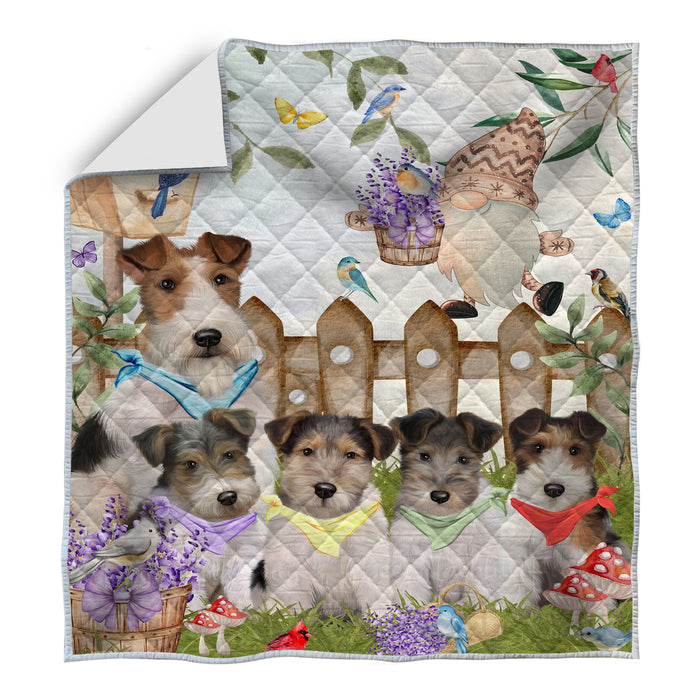 Wire Fox Terrier Bedding Quilt, Bedspread Coverlet Quilted, Explore a Variety of Designs, Custom, Personalized, Pet Gift for Dog Lovers