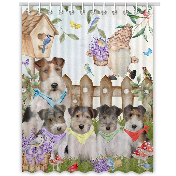 Wire Fox Terrier Shower Curtain: Explore a Variety of Designs, Personalized, Custom, Waterproof Bathtub Curtains for Bathroom Decor with Hooks, Pet Gift for Dog Lovers