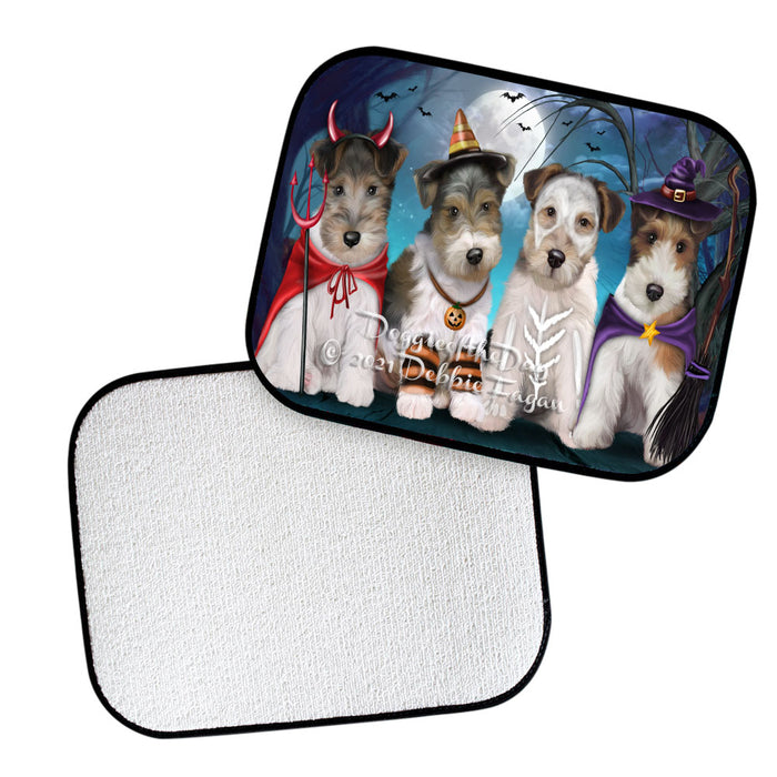 Happy Halloween Trick or Treat Wire Fox Terrier Dogs Polyester Anti-Slip Vehicle Carpet Car Floor Mats CFM48715