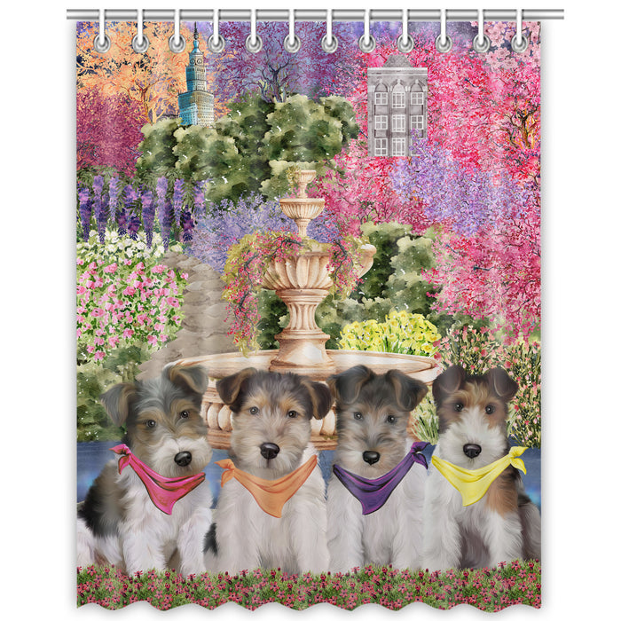 Wire Fox Terrier Shower Curtain, Explore a Variety of Custom Designs, Personalized, Waterproof Bathtub Curtains with Hooks for Bathroom, Gift for Dog and Pet Lovers