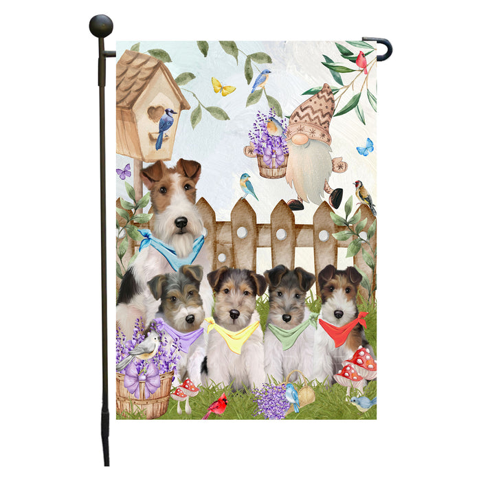 Wire Fox Terrier Dogs Garden Flag: Explore a Variety of Designs, Custom, Personalized, Weather Resistant, Double-Sided, Outdoor Garden Yard Decor for Dog and Pet Lovers