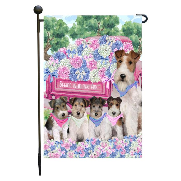Wire Fox Terrier Dogs Garden Flag: Explore a Variety of Personalized Designs, Double-Sided, Weather Resistant, Custom, Outdoor Garden Yard Decor for Dog and Pet Lovers