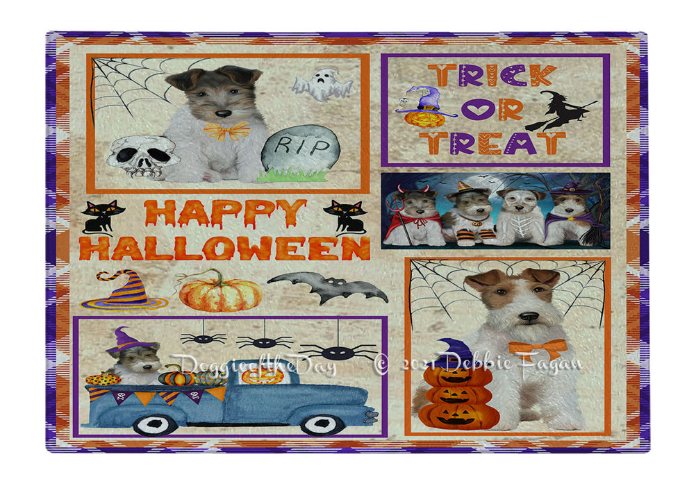 Happy Halloween Trick or Treat Wheaten Terrier Dogs Cutting Board - Easy Grip Non-Slip Dishwasher Safe Chopping Board Vegetables C79507
