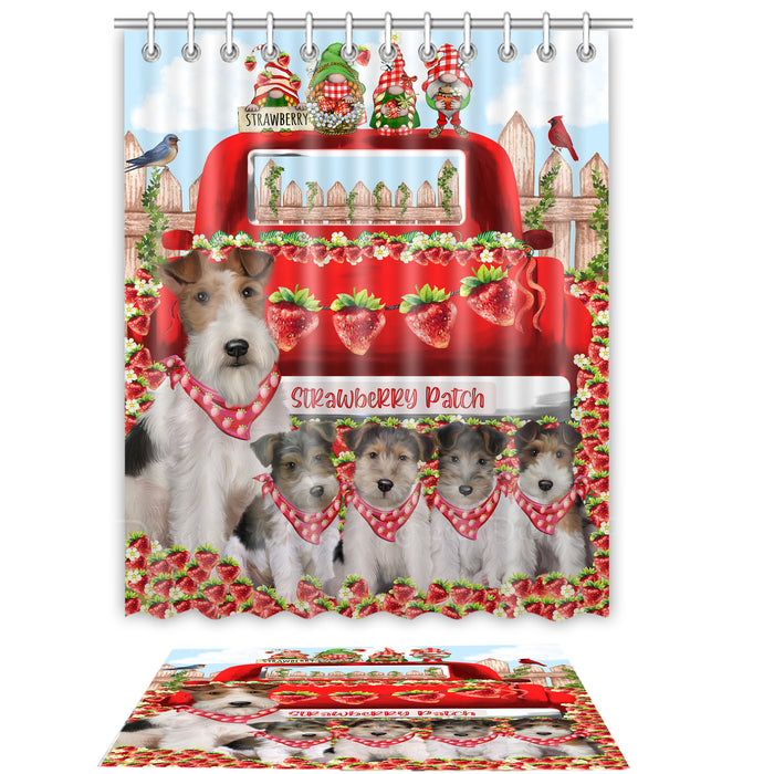 Wire Fox Terrier Shower Curtain & Bath Mat Set - Explore a Variety of Custom Designs - Personalized Curtains with hooks and Rug for Bathroom Decor - Dog Gift for Pet Lovers