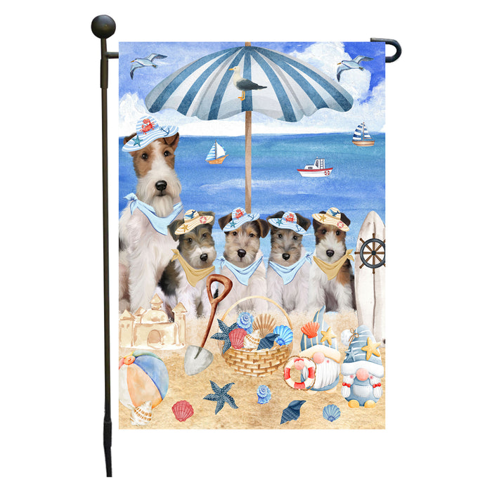 Wire Fox Terrier Dogs Garden Flag, Double-Sided Outdoor Yard Garden Decoration, Explore a Variety of Designs, Custom, Weather Resistant, Personalized, Flags for Dog and Pet Lovers