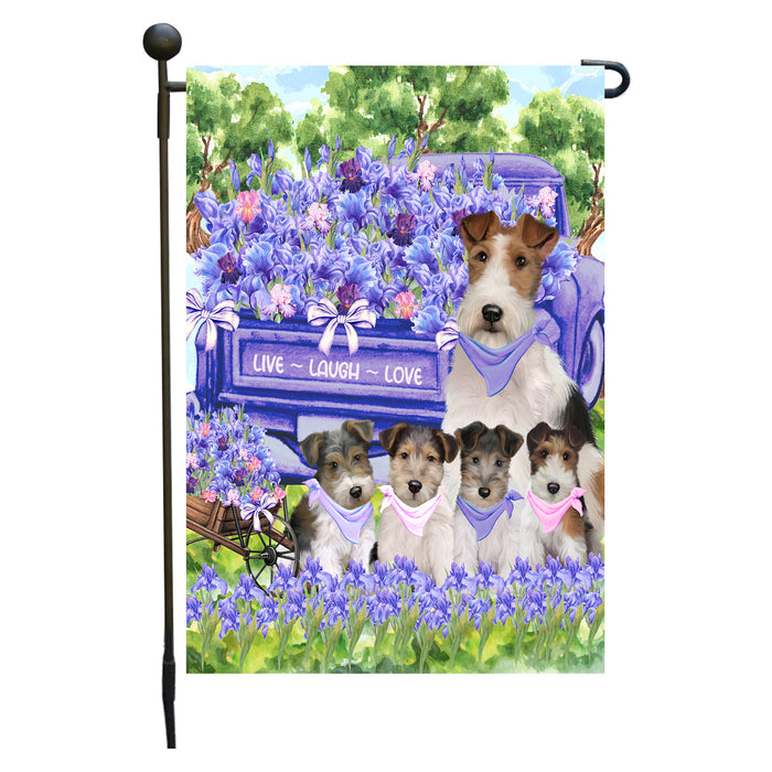 Wire Fox Terrier Dogs Garden Flag for Dog and Pet Lovers, Explore a Variety of Designs, Custom, Personalized, Weather Resistant, Double-Sided, Outdoor Garden Yard Decoration