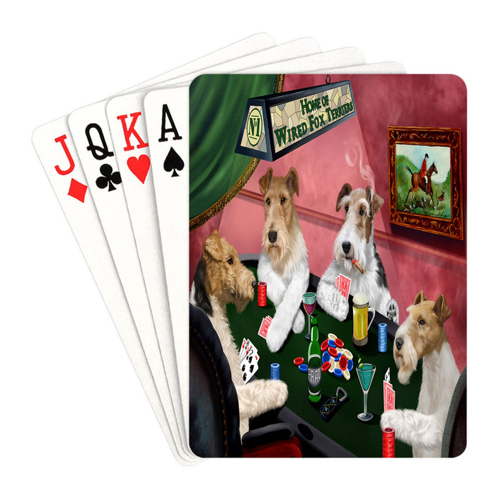 Home of Wired Fox Terrier Dogs Playing Poker Playing Card Decks
