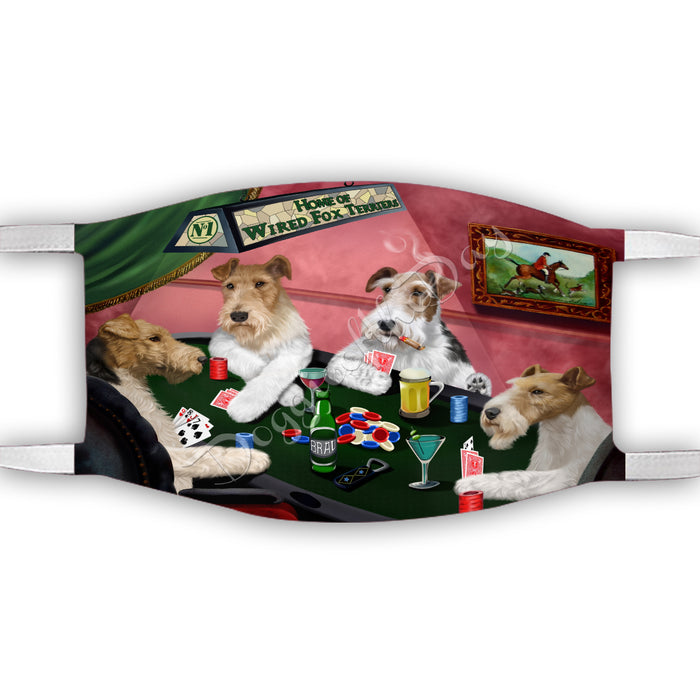 Home of Wire Fox Terrier Dogs Playing Poker Face Mask FM49832