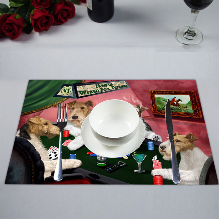 Home of  Wired Fox Terrier Dogs Playing Poker Placemat