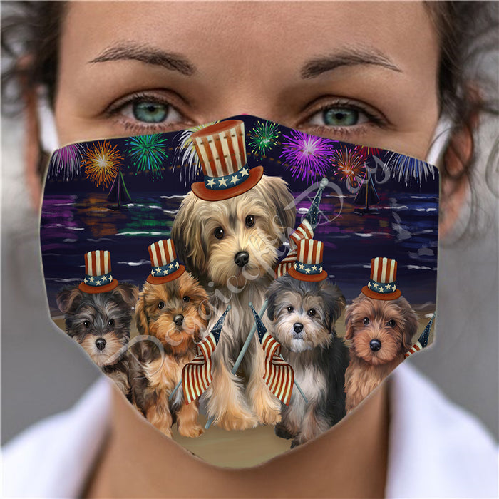 4th of July Independence Day Yorkipoo Dogs Face Mask FM49458