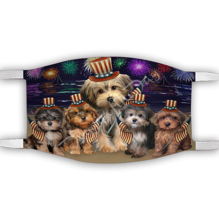 4th of July Independence Day Yorkipoo Dogs Face Mask FM49458