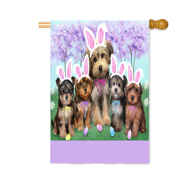 Personalized Easter Holiday Yorkipoo Dogs Custom House Flag FLG-DOTD-A59124